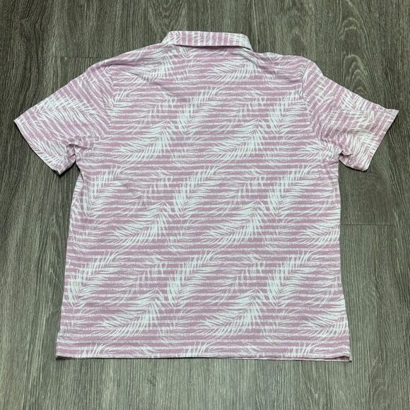 Nat Nast Polo Shirt Mens Extra Large Pink Tropical Palm Leaf Print Luxury Golf - Picture 2 of 8